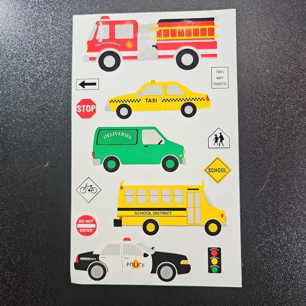 Mrs. Grossman's Giant Stickers - Vehicles - Taxi, Bus, Firetruck -